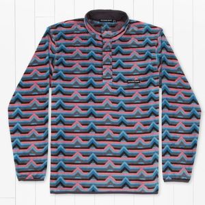 SOUTHERN MARSH Moab Stripe Fleece Pullover Blue Pink Gray Black Size M